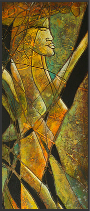 Original Carved Wood Painting by Janusz Migasiuk